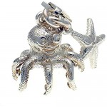 Welded Bliss Sterling 925 Silver 2 Part Octopus and Starfish Clip Charm WBC1454
