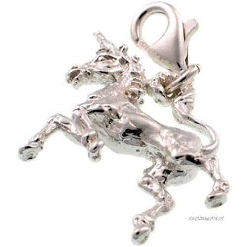 Welded Bliss Sterling 925 Silver Charm. Unicorn Magical Horse Creature Clip Fit WBC1189