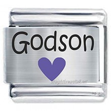 Colorev Godson In Purple Heart - Compatable with all 9mm Italian Style Charm Bracelets