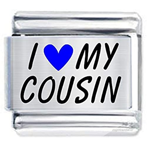 Colorev I Love (Heart) My Cousin_Blur Fits all 9mm Italian Style Charm Bracelets