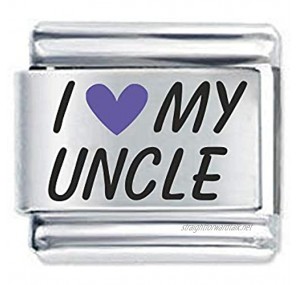 Colorev Love My Uncle In Purple - Compatable with all 9mm Italian Style Charm Bracelets