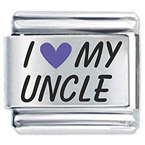 Colorev Love My Uncle In Purple - Compatable with all 9mm Italian Style Charm Bracelets