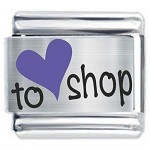 Colorev Love To Shop In Purple - Compatable with all 9mm Italian Style Charm Bracelets