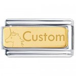 Daisy Charm Unicorn Custom engraved charm in 18k Gold Finish - fits all 9mm Italian Style Charm Bracelets