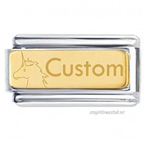 Daisy Charm Unicorn Custom engraved charm in 18k Gold Finish - fits all 9mm Italian Style Charm Bracelets