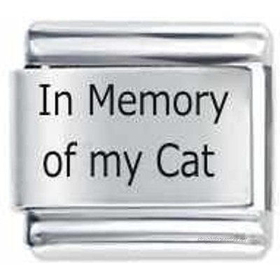 In Memory Of My Cat Etched Italian Charm Fits all 9mm Italian Style Charm Bracelets