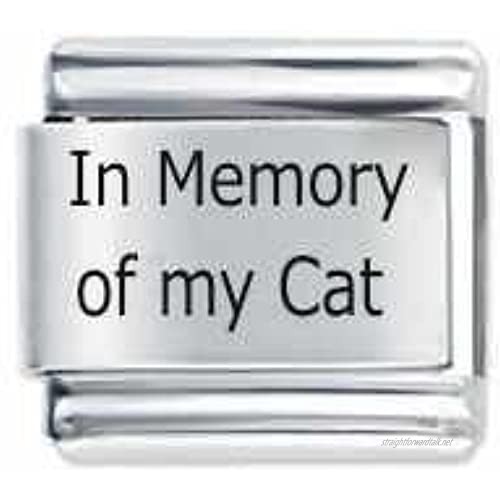 In Memory Of My Cat Etched Italian Charm Fits all 9mm Italian Style Charm Bracelets