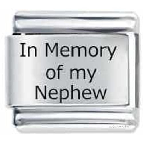 In Memory Of My Nephew ETCHED Italian Charm Fits all 9mm Italian Style Charm Bracelets