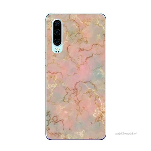 Oihxse Personalised Case Compatible with Huawei P30 Lite Thin Slim Soft Silicone TPU Bumper Shockproof Crystal Clear Chic Design Protective Cover for Huawei P30 Lite Sunset Glow