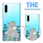 Oihxse TPU Bumper Compatible with Huawei P30 Lite Crystal Clear Soft Silicone Case with Fashion Design Slim Shockproof Transparent Back Cover for Huawei P30 Lite Grey Bear