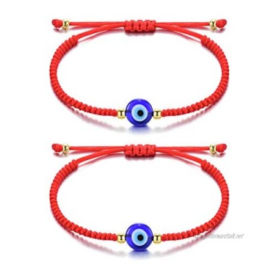 Seyaa Handmade Evil Eye Bracelets Red String Bracelet Ojo Turco Kabbalah Protection Luck Amulet Wish Bracelet Jewelry for Women Men Family Friends