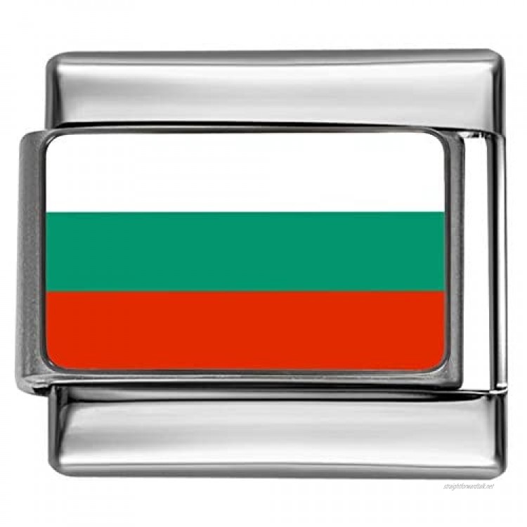 Stylysh Charms Bulgaria Bulgarian Flag Photo Italian 9mm Charm PC026 Fits Nomination Classic