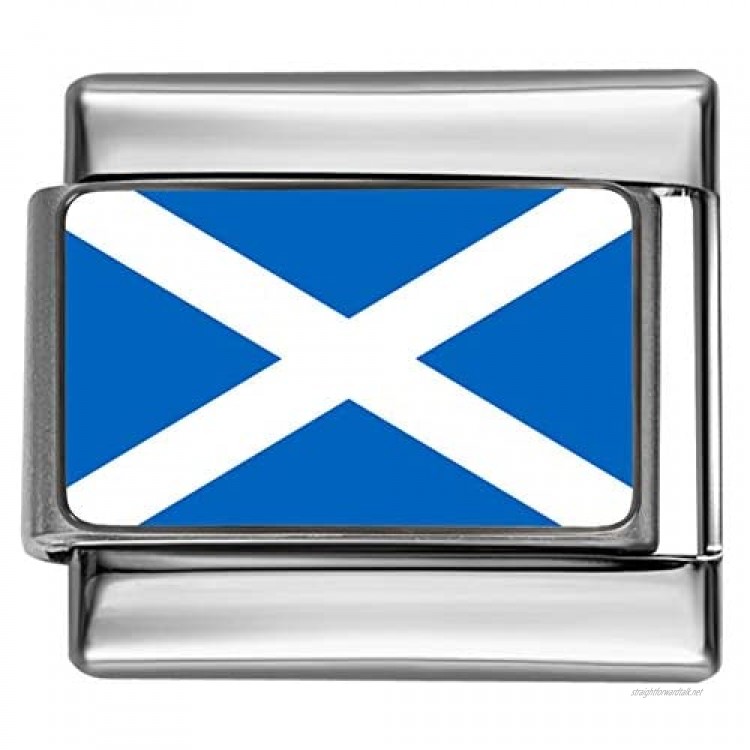 Stylysh Charms Scotland Scottish Flag Photo Italian 9mm Link PC153 Fits Traditional Classic