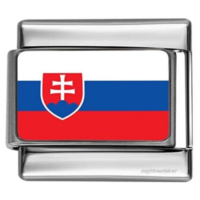 Stylysh Charms Slovakia Slovakian Flag Photo Italian 9mm Link PC159 Fits Traditional Classic
