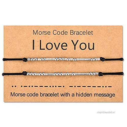 Tarsus I Love You Morse Code Bracelets
