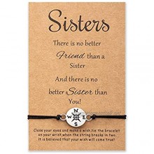 Tarsus Sister Wish Bracelets Jewelry Gift for Big Sis Lil Sis Women Girls