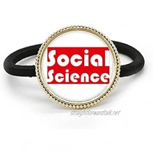 Course And Major Social Science Red Silver Metal Hair Tie And Rubber Band Headdress