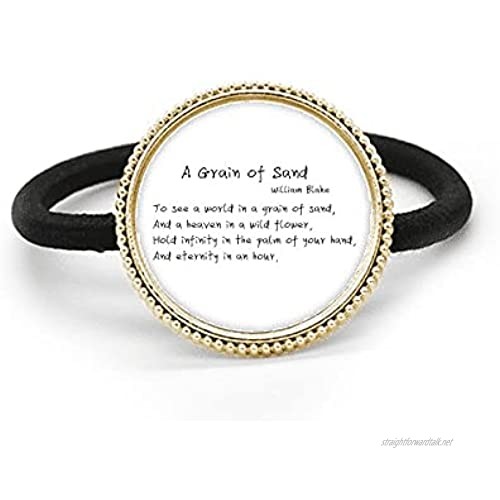 Famous Poetry Quote A Grain Of Sand Silver Metal Hair Tie And Rubber Band Headdress
