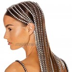 LCUK Fashion Bridal Headband long tassel hair chain accessories for women crystal multi strand hair chain jewelry gift