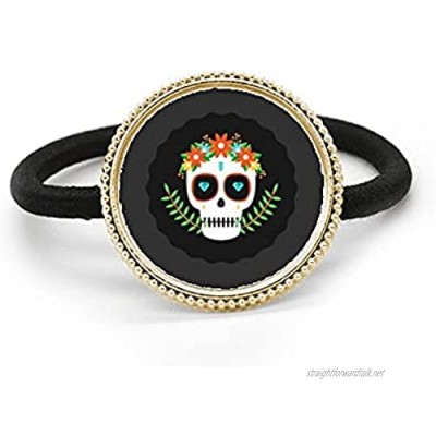 ls Of The Mexico Day Of Dead Silver Metal Hair Tie And Rubber Band Headdress