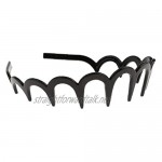Unisex Wavy Headband Black Spring Wavy Metal Hair Band with Long Teeth Hairhoop Sports Headband Headwear Accessories Black 1pc Fashion Accessories