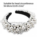 Women Headband - Eaggerated Ladies Bandana Irregular Imitation Pearl Beaded Jewelry Hoop Thicken Sponge Padded Retro Headband for Dance Party TINGG