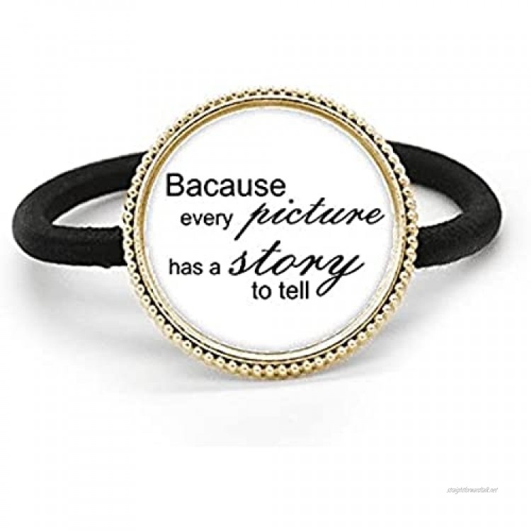 Story Picture Quote Art Deco Gift Fashion Silver Metal Hair Tie And Rubber Band Headdress