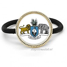 Swaziland Africa National Emblem Silver Metal Hair Tie And Rubber Band Headdress