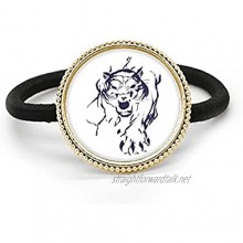 Tiger King Animal Art Deco Gift Fashion Silver Metal Hair Tie And Rubber Band Headdress