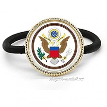 United States National Emblem Silver Metal Hair Tie And Rubber Band Headdress