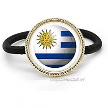 Uruguay National Flag Soccer Football Silver Metal Hair Tie And Rubber Band Headdress