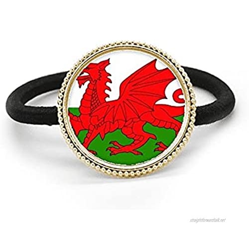 Wales National Flag Europe Country Silver Metal Hair Tie And Rubber Band Headdress