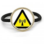 Warning Symbol Yellow Black Radiation Triangle Silver Metal Hair Tie And Rubber Band Headdress