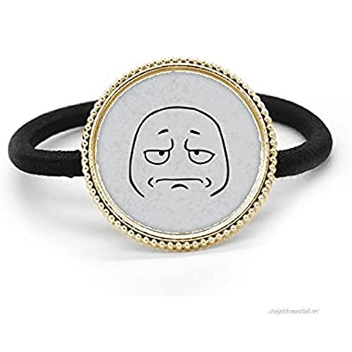 Wear Sad Face Black Face Pattern Silver Metal Hair Tie And Rubber Band Headdress