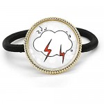 Weather Cloud Illustration Pattern Silver Metal Hair Tie And Rubber Band Headdress