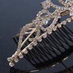 Avalaya Bridal/Wedding/Prom/Party Gold Plated Diamante Hair Comb/Tiara - 12cm