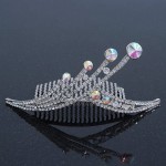 Avalaya Bridal/Wedding/Prom/Party Rhodium Plated 'Shooting Star' Diamante Hair Comb Tiara - 11cm