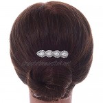Avalaya Medium Bridal/Prom/Wedding/Party Rhodium Plated Faux Pearl Clear Austrian Crystal Side Hair Comb - 60mm Width