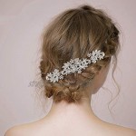BriLove Women's Bohemian Boho Crystal Cluster Flower Vine Leaf Wedding Bride Bling Hair Comb