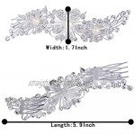 Clearine Women's Boho Style Wedding Bridal Crystal Flower Ivory Color Simulated Pearl Bling Hair Comb