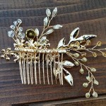 dragonaur Elegant Wedding Accessory Headdress Rhinestone Inlaid Flower Bridal Comb Hair Pin Wedding Prom Hair Accessories Golden