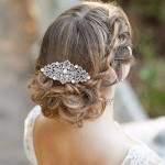 EVER FAITH Austrian Crystal Ivory Color Simulated Pearl Bride Wave Hair Comb Clear Silver-Tone
