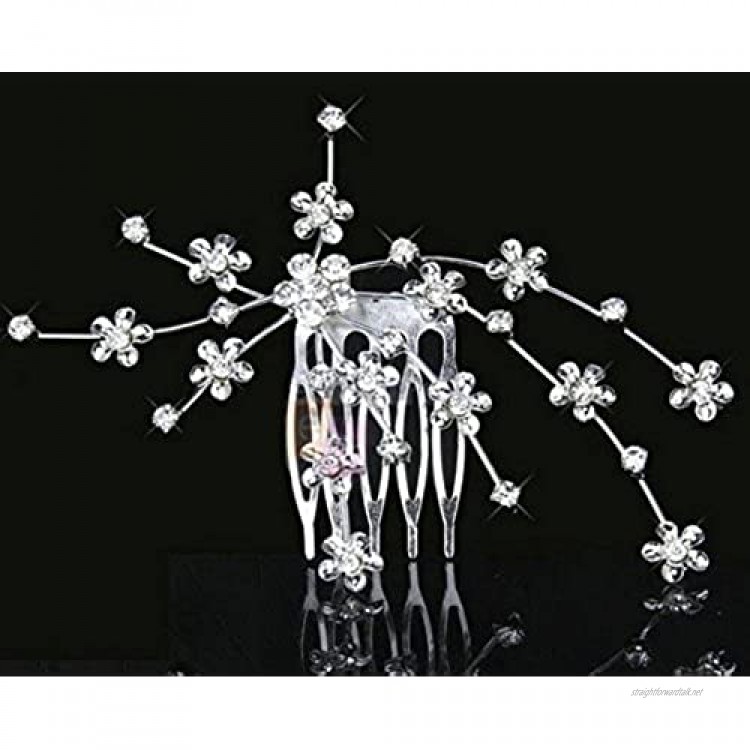 Gregory Crafts & Gifts Silver Bridal Hair Comb with Rhinestone Detailing Bride or Bridesmaid Hair Accessory