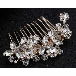 Hair Comb Hair Accessories Women's Bridal Wedding Crystals Rose Gold Design Jewellery Accessories Elegant Retro Elegant Women's Flowers Bridal Comb Rhinestone Wedding Bridal Bridal Hair Jewellery