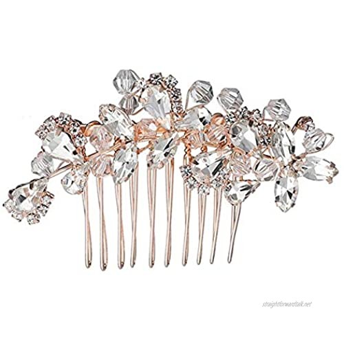 Hair Comb Hair Accessories Women's Bridal Wedding Crystals Rose Gold Design Jewellery Accessories Elegant Retro Elegant Women's Flowers Bridal Comb Rhinestone Wedding Bridal Bridal Hair Jewellery