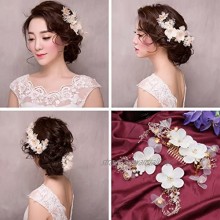 Handmade White Flower Bride Wedding Hair Clip Comb VIVIANU Women Jewelry Hairpins