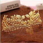 Luxury Wedding Tiara Comb Leaves Bridal Hair Comb Gold