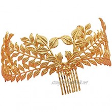 Luxury Wedding Tiara Comb Leaves Bridal Hair Comb Gold