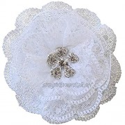 Orla Jewellery Daisy Lace Layers Hair Flower Bridal Comb Wedding Hair Accessory - White