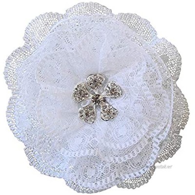 Orla Jewellery Daisy Lace Layers Hair Flower Bridal Comb Wedding Hair Accessory - White